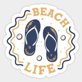 Beach Life // Fun Summer Flip Flop Badge Sticker